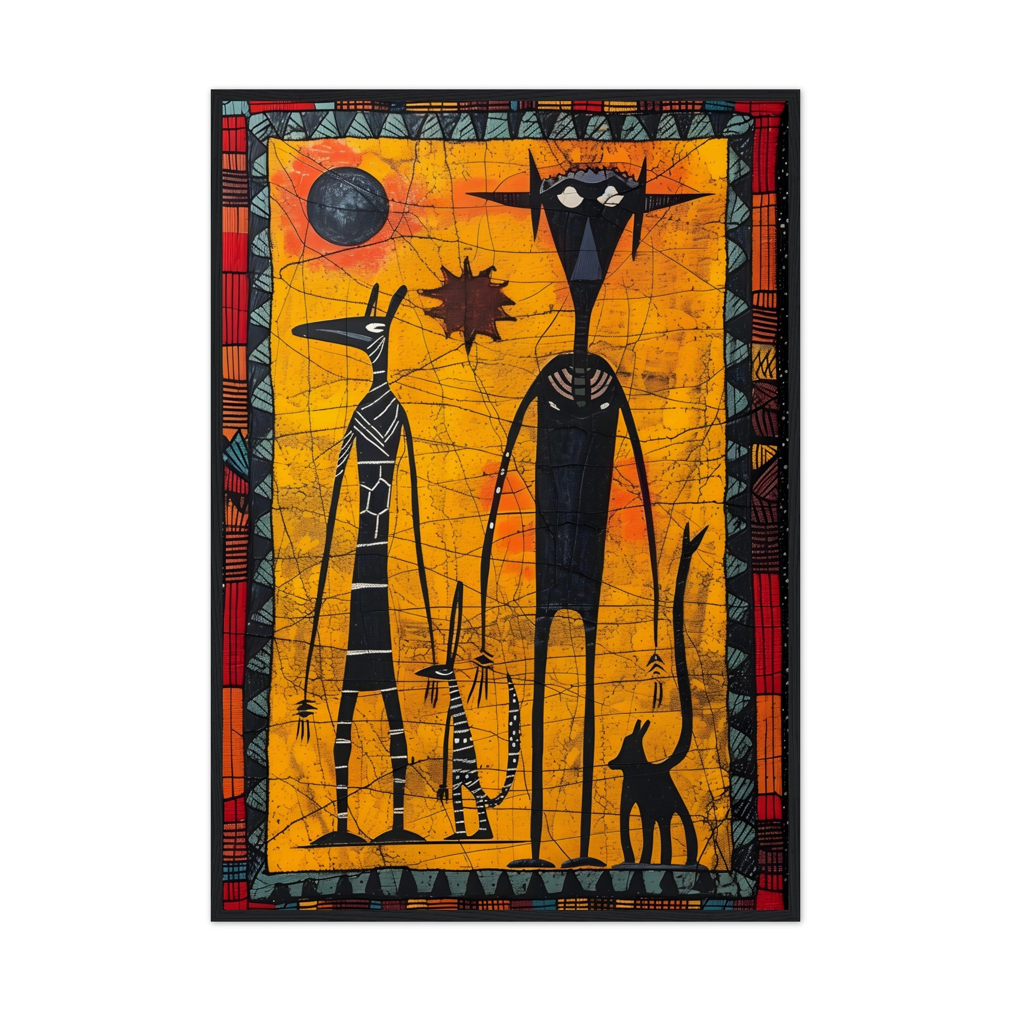 African Tribal Art: The Confused Ones - Premium Framed Poster - #wall_art_masterpiece#