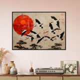 Cranes Flying in Formation - Premium Framed Poster - #wall_art_masterpiece#