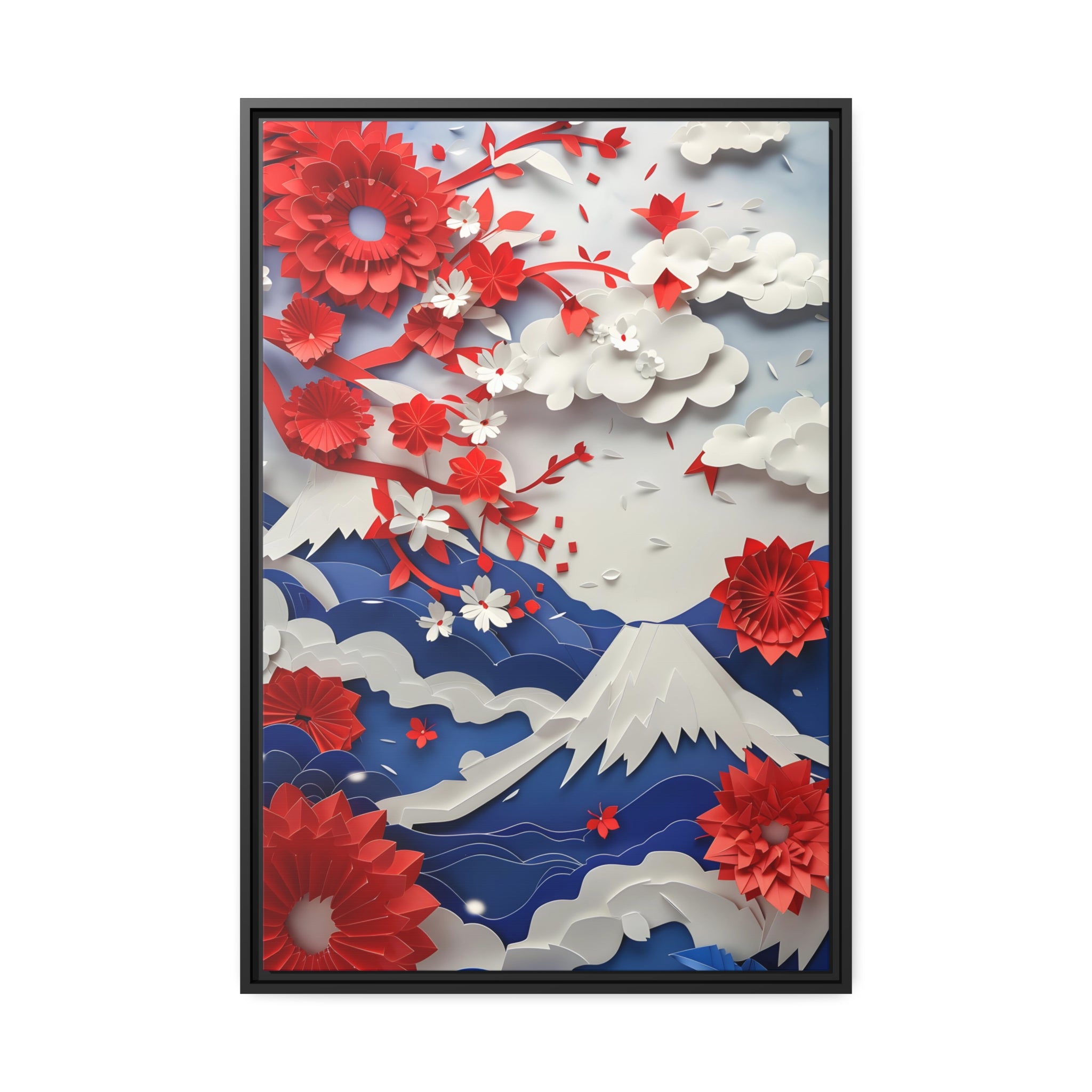 Kirigami Landscape 02 - Framed Canvas - #wall_art_masterpiece#