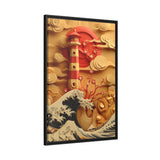 Kirigami Lighthouse 4 - Framed Canvas - #wall_art_masterpiece#