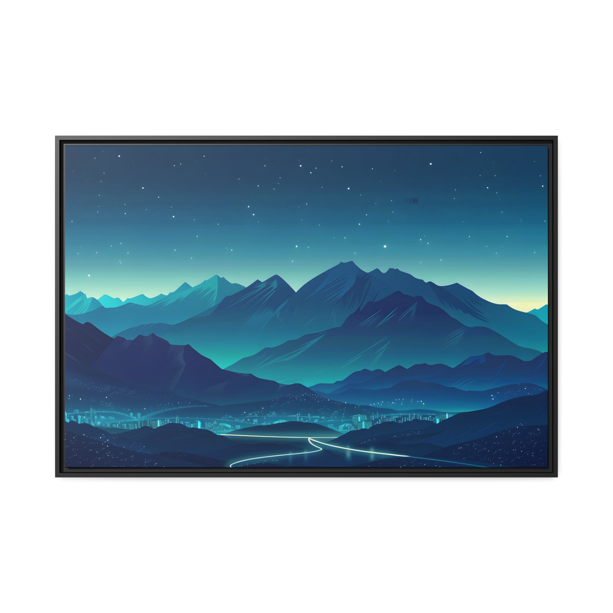 Nightfall Peakscape - Framed Canvas - #wall_art_masterpiece#