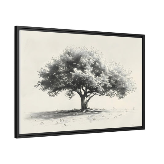 Tree Silhouette - Framed Canvas - #wall_art_masterpiece#