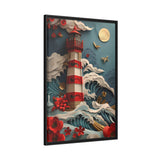 Kirigami Lighthouse 3 - Framed Canvas - #wall_art_masterpiece#