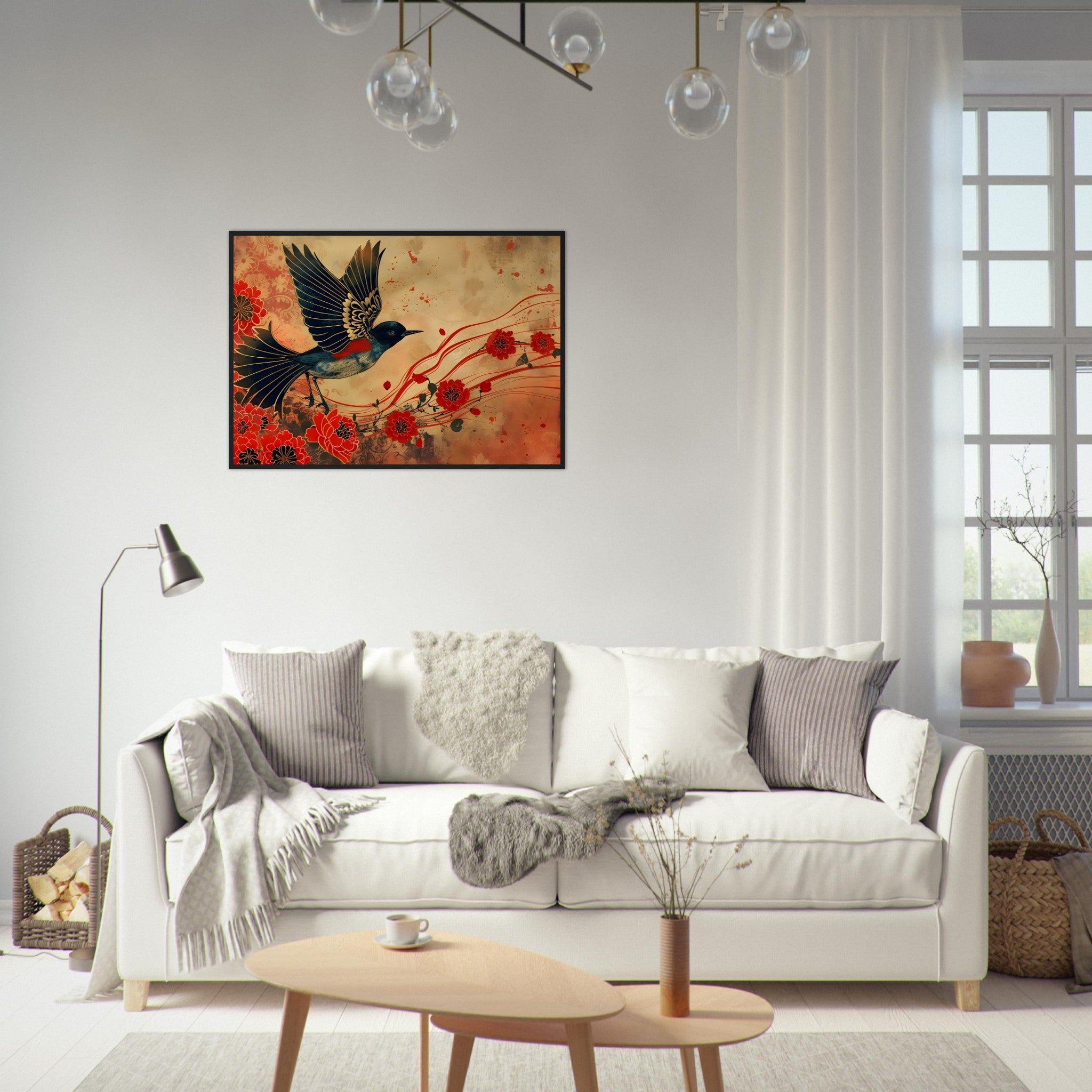 Japan Inspired - A Songbird - Premium Framed Poster - #wall_art_masterpiece#