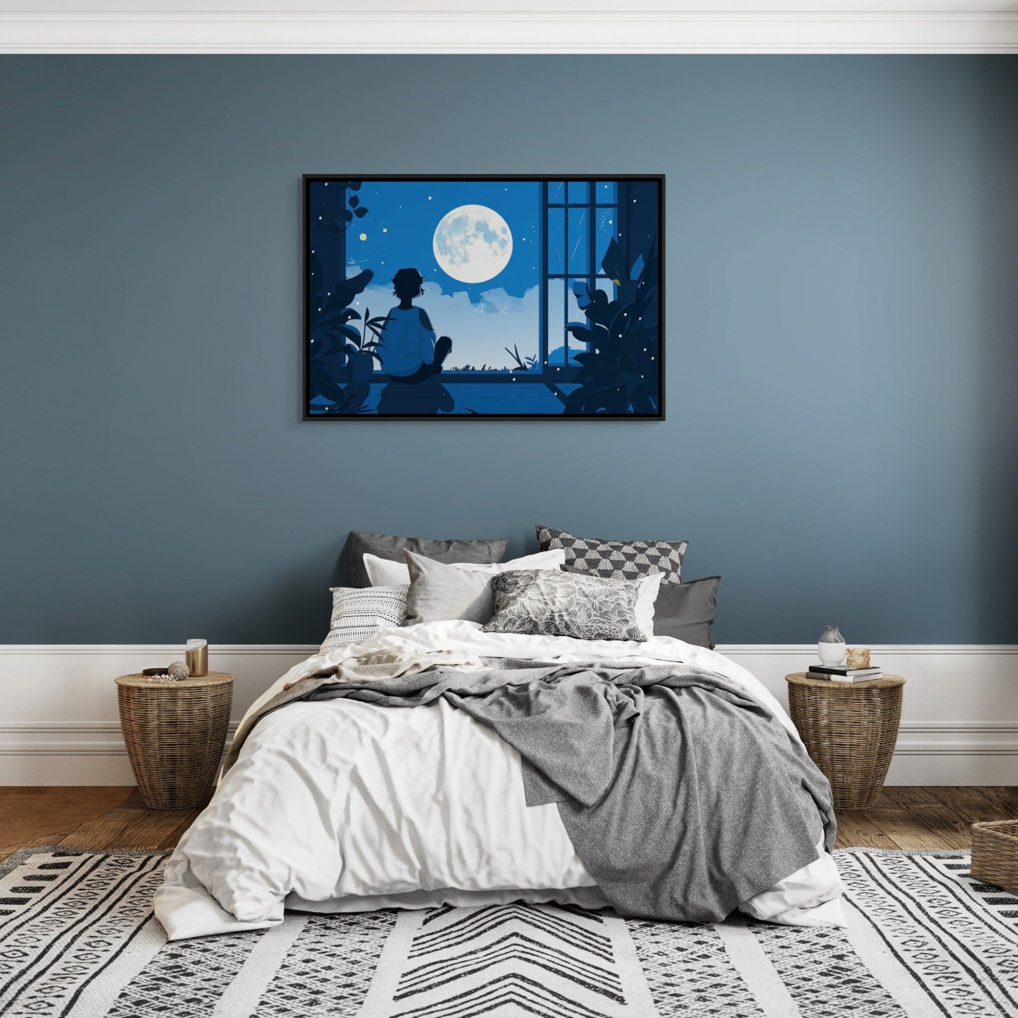 A Dreamy Night - Framed Canvas - #wall_art_masterpiece#