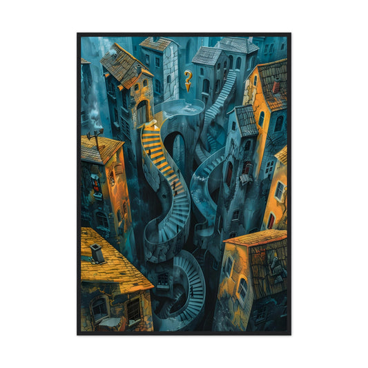 Surreal Art: Mystery at Hand - Premium Framed Poster - #wall_art_masterpiece#