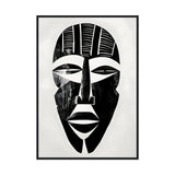 African Tribal Art: Minimalist Tribal Mask 02 - Premium Framed Poster - #wall_art_masterpiece#