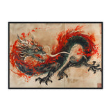 Japan Inspired: A Fiery Dragon - Premium Framed Poster - #wall_art_masterpiece#