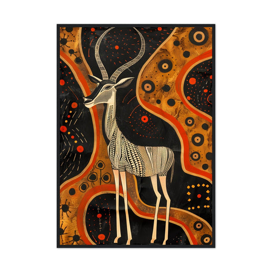 African Tribal Art: Impala - Premium Framed Poster - #wall_art_masterpiece#