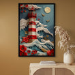 Kirigami Lighthouse 3 - Framed Canvas - #wall_art_masterpiece#