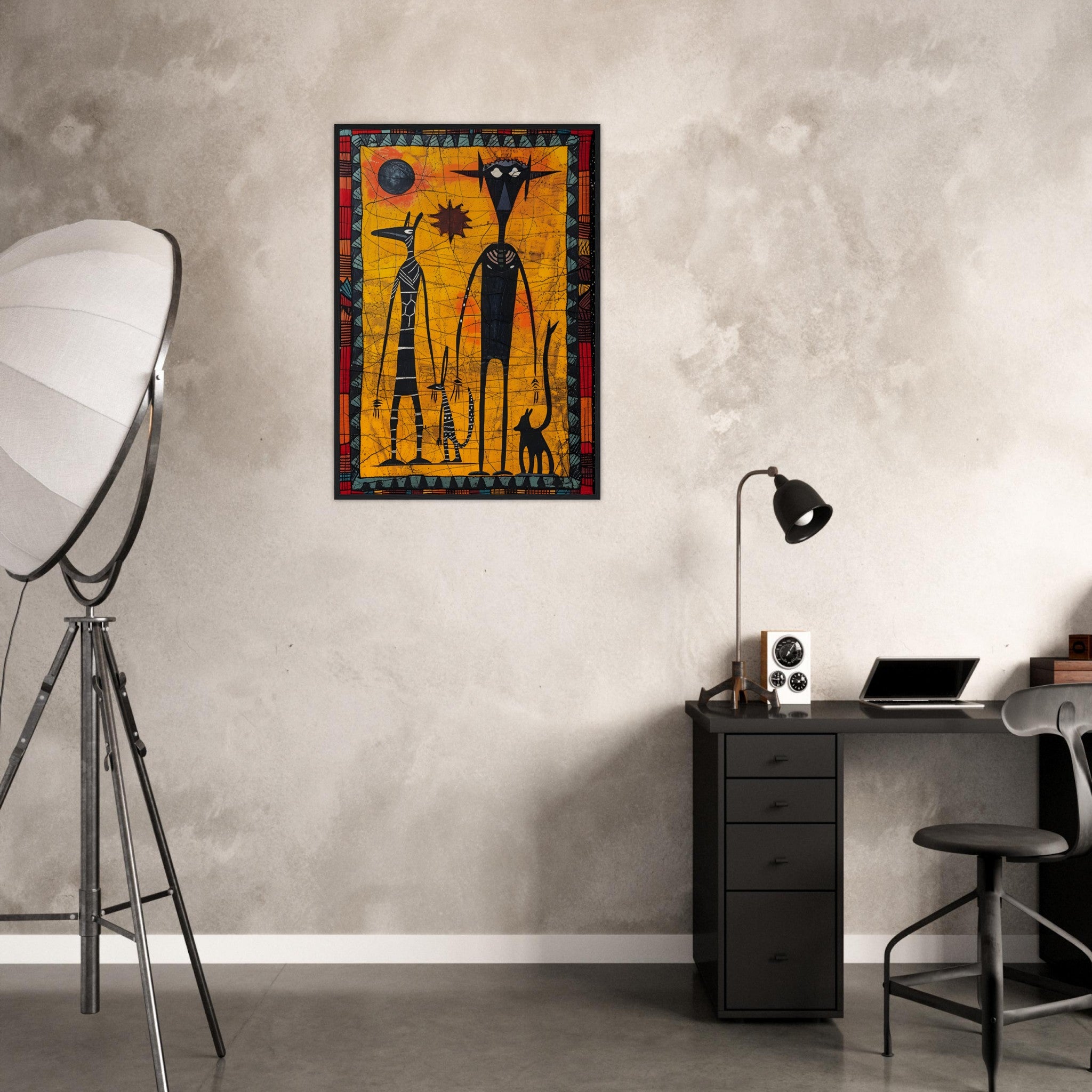 African Tribal Art: The Confused Ones - Premium Framed Poster - #wall_art_masterpiece#