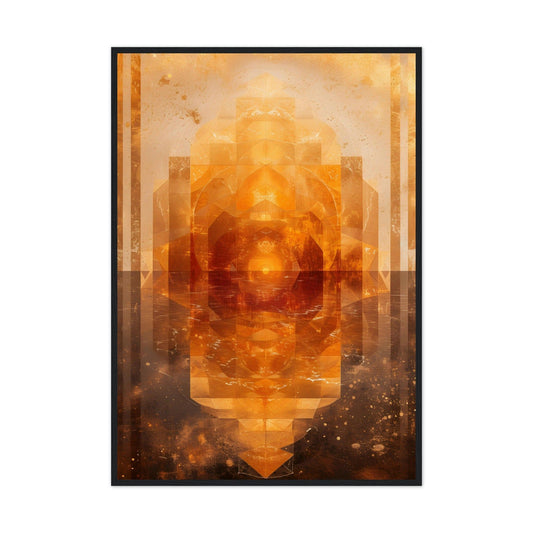 Abstract Art: Golden Geometry - Premium Framed Poster - #wall_art_masterpiece#