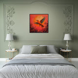 Flying Through A Crimson Sky - Premium Framed Poster - #wall_art_masterpiece#