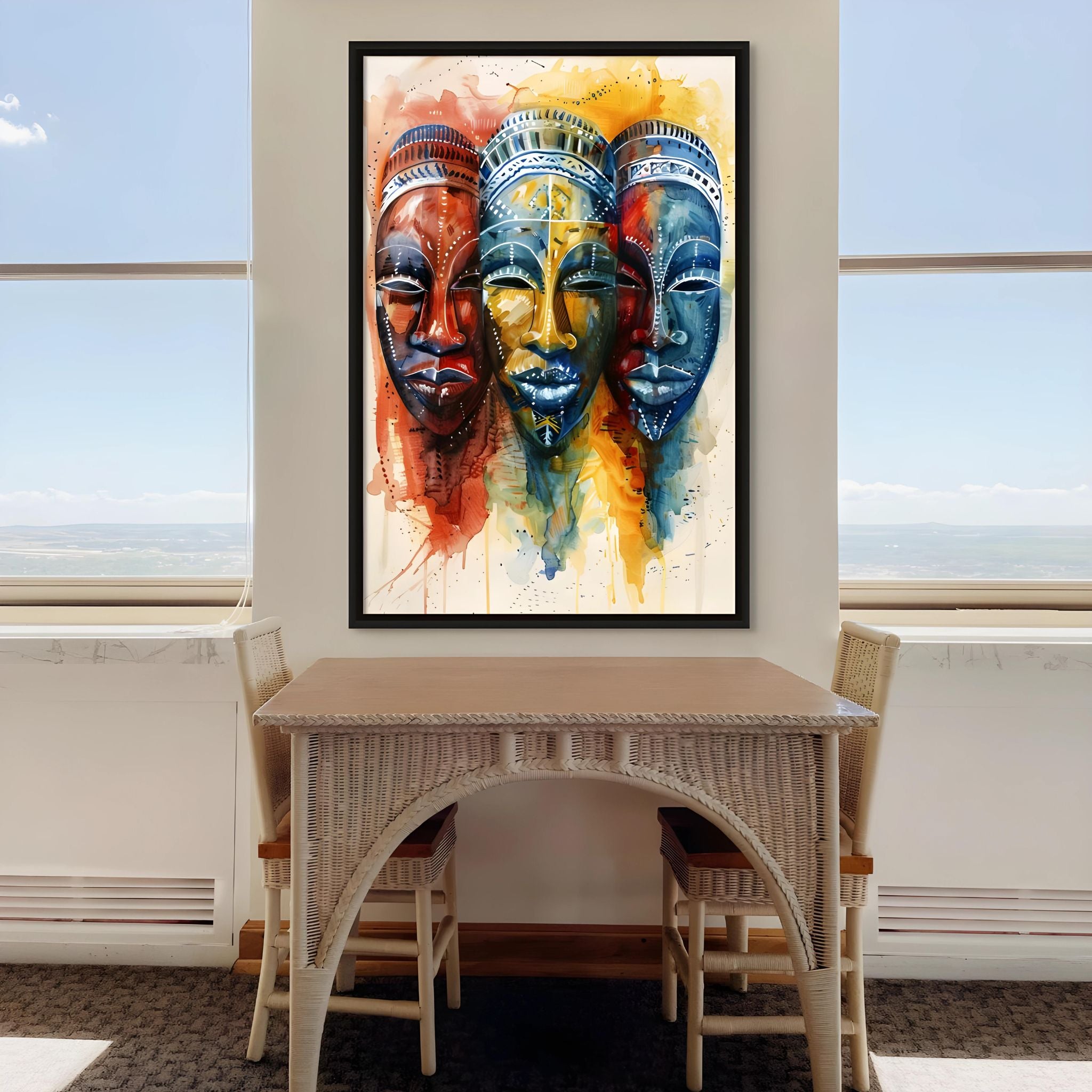 African Essence 3 - Framed Canvas - #wall_art_masterpiece#