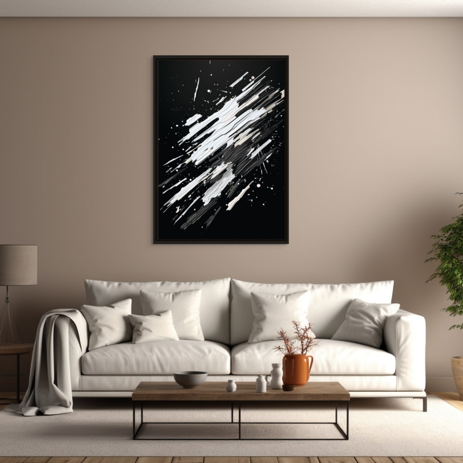 Abstract Art: Brush Stroke 2 - Framed Canvas