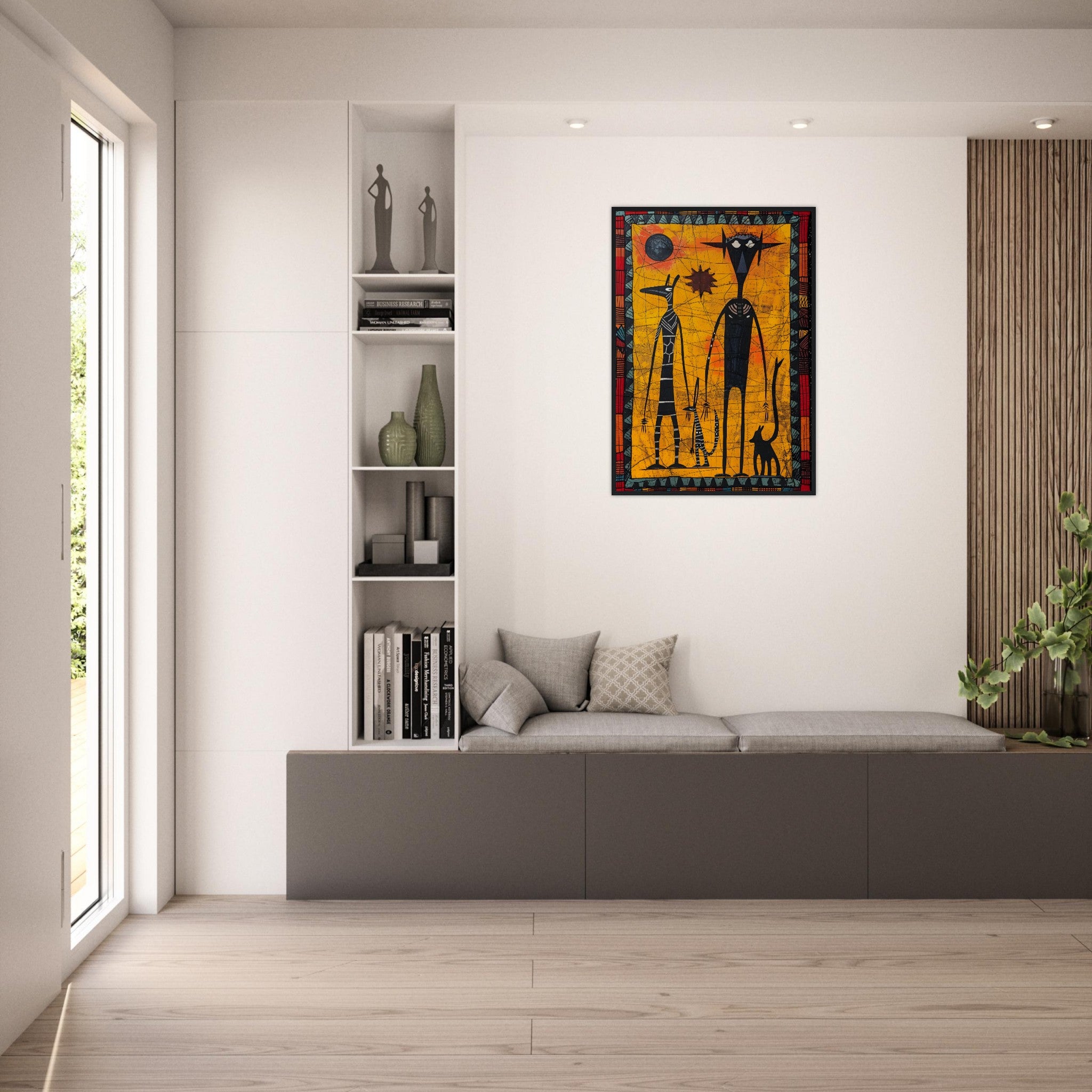 African Tribal Art: The Confused Ones - Premium Framed Poster - #wall_art_masterpiece#