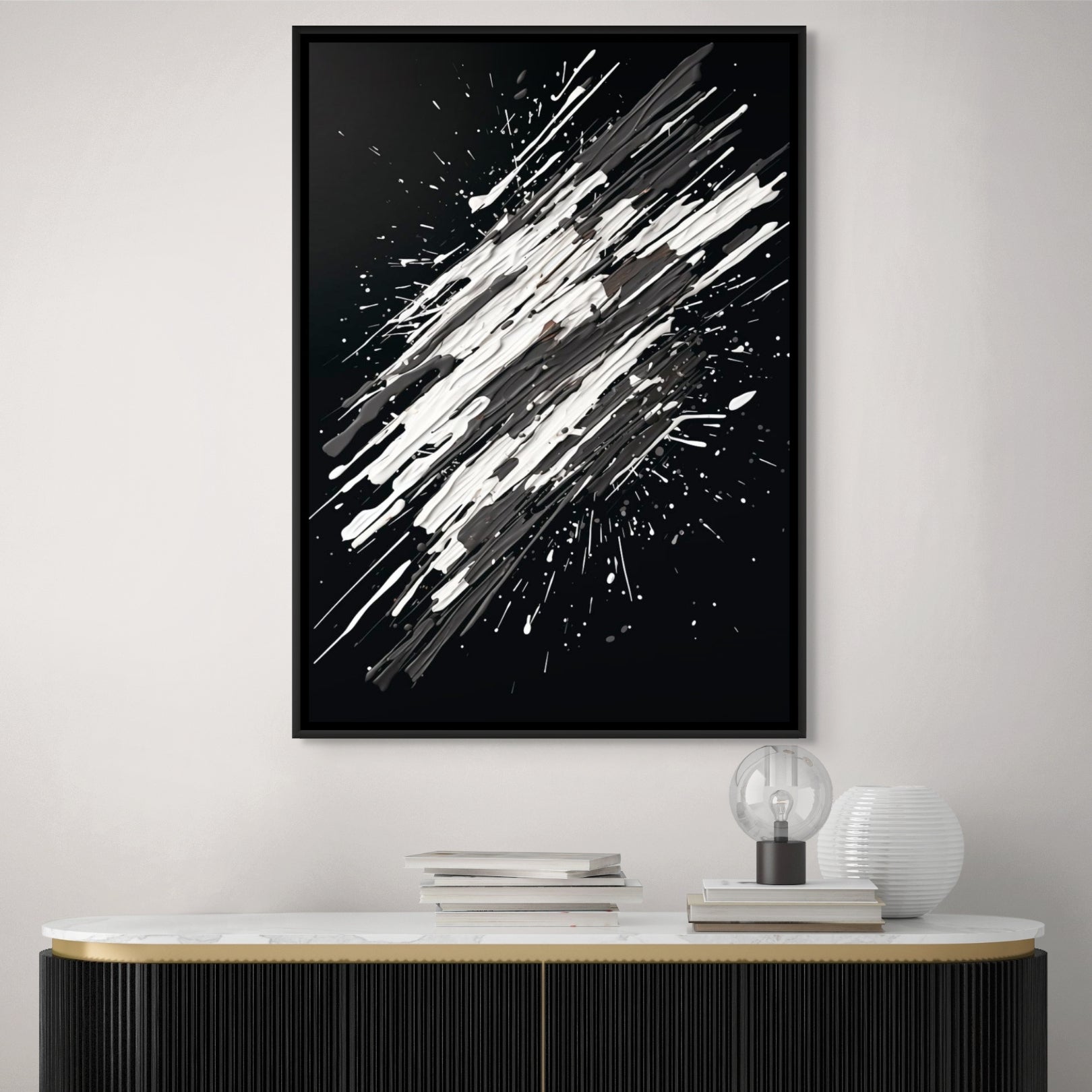 Abstract Art: Brush Stroke 3 - Framed Canvas