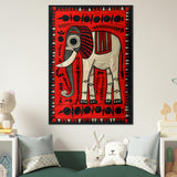 African Tribal Art: Elephant Blanket Style 02 - Premium Framed Poster - #wall_art_masterpiece#