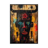 African Tribal Art: Tribal Mask Inspired Style - Premium Framed Poster - #wall_art_masterpiece#