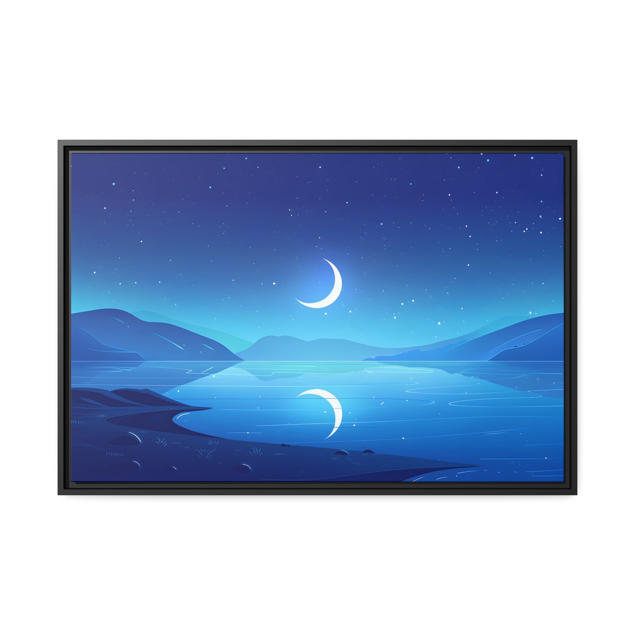 Lunar Nights - Framed Canvas - #wall_art_masterpiece#