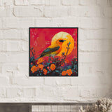 A Robin During Sunset - Premium Framed Poster - #wall_art_masterpiece#