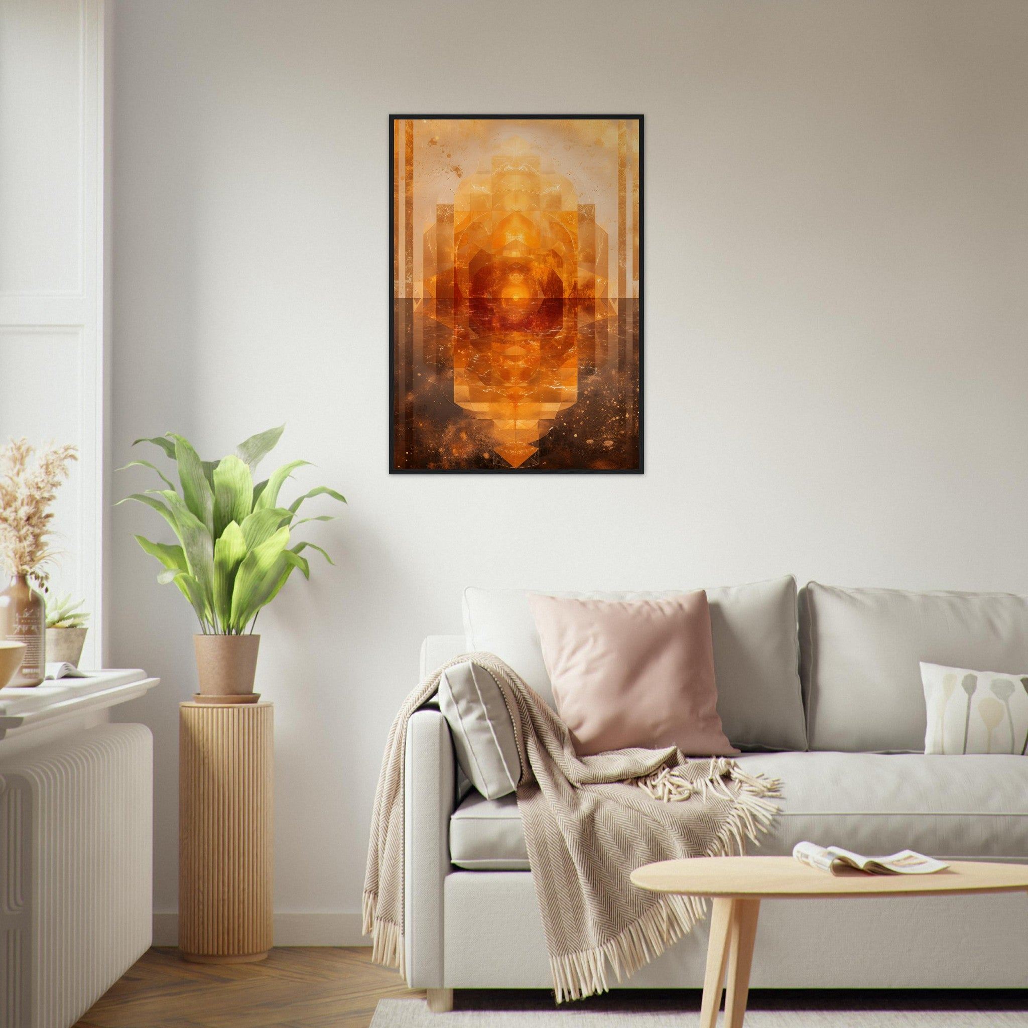 Abstract Art: Golden Geometry - Premium Framed Poster - #wall_art_masterpiece#