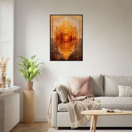 Abstract Art: Golden Geometry - Premium Framed Poster - #wall_art_masterpiece#