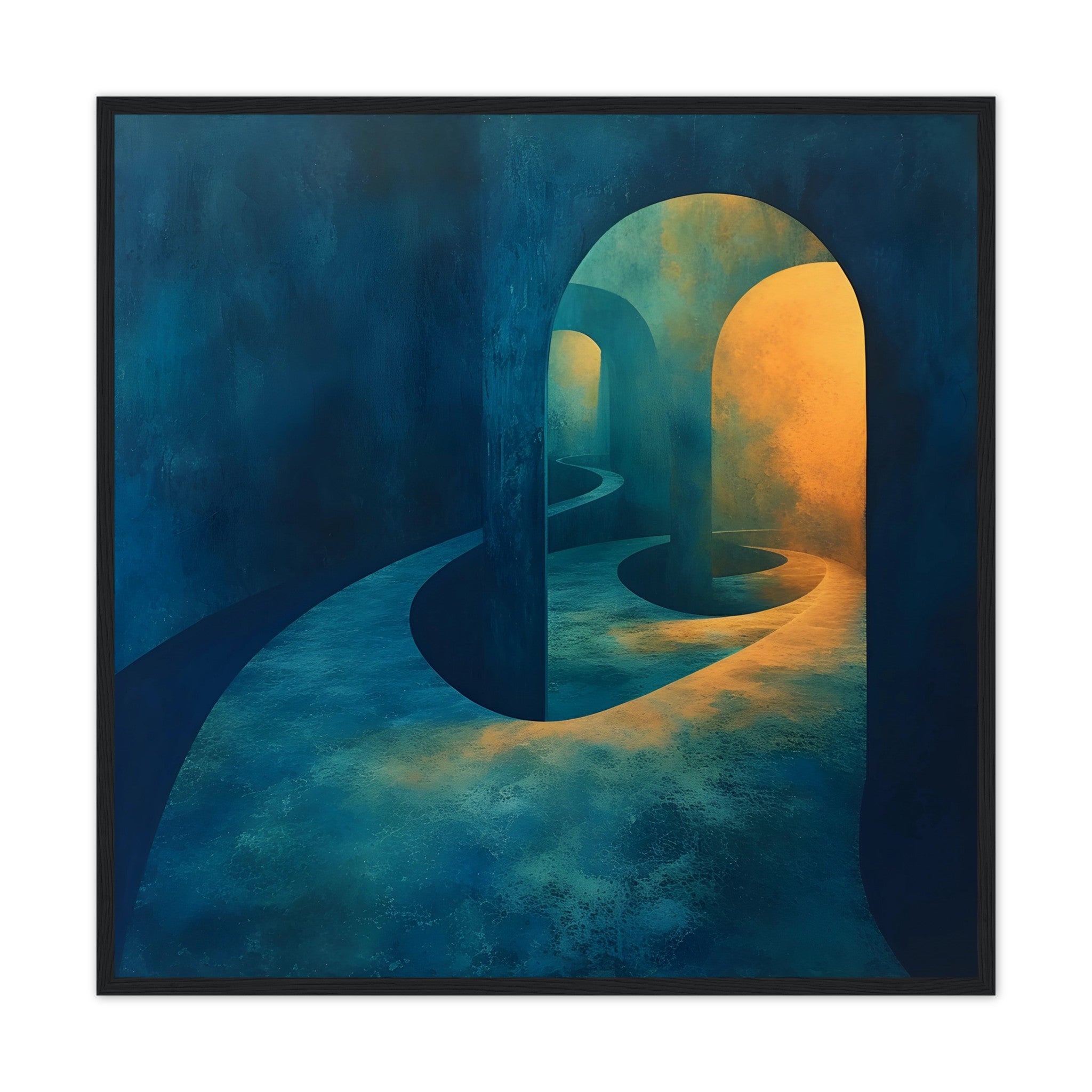 Surreal Art: The Golden Maze - Wanderlust Series 05 - Premium Framed Poster - #wall_art_masterpiece#