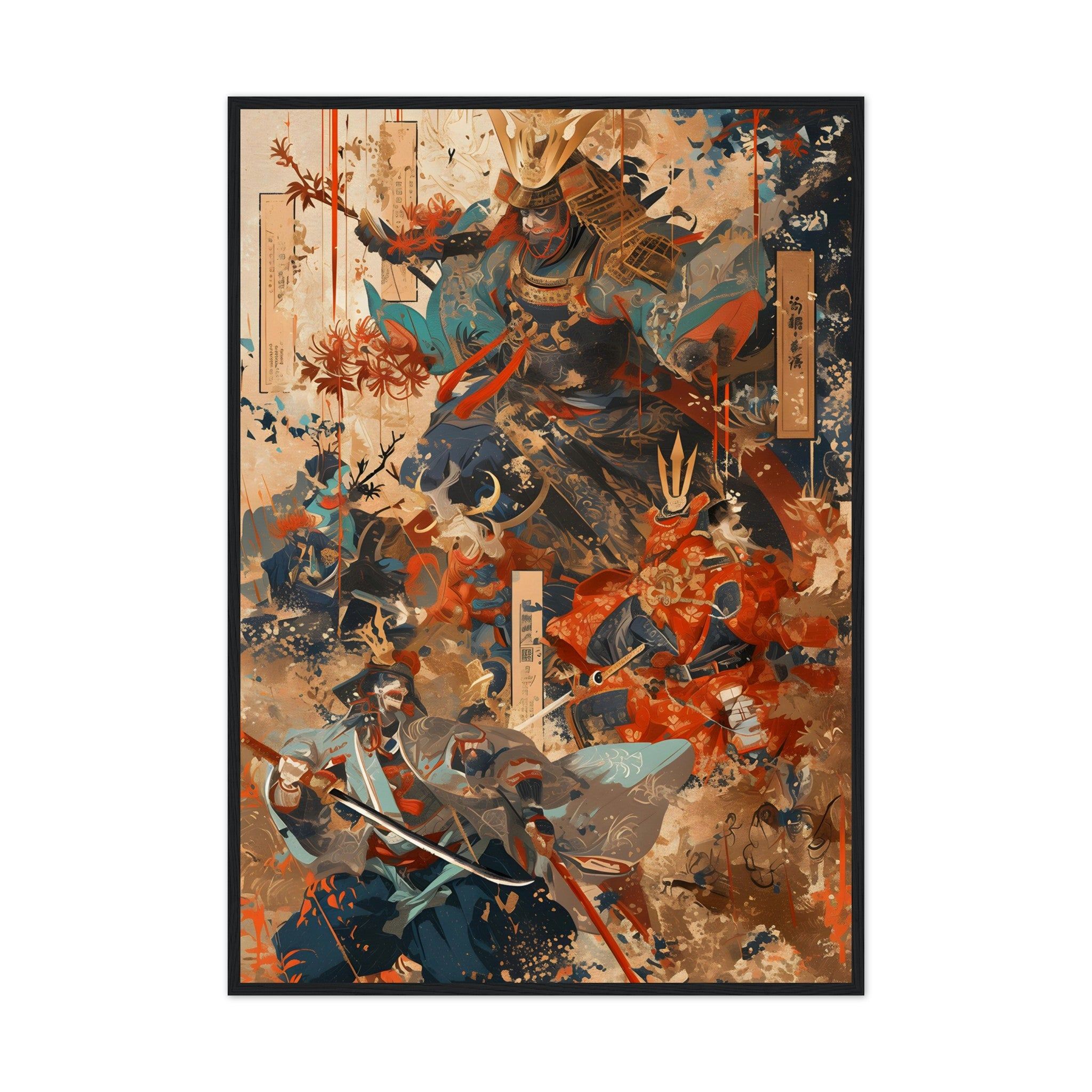 Utagawa Kuniyoshi Inspired: Abstract Samurai Art - Premium Framed Poster - #wall_art_masterpiece#