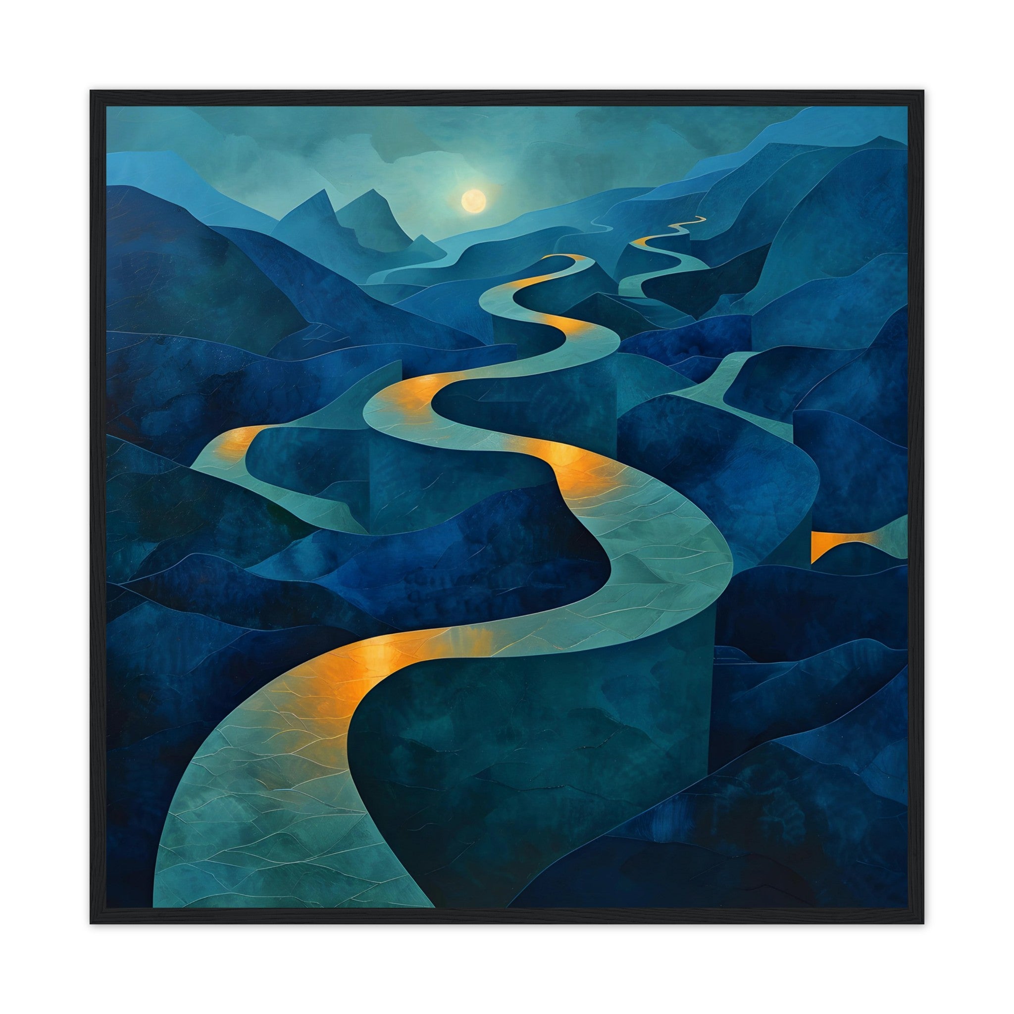 Surreal Art: A Rocky Road - Wanderlust Series 04 - Premium Framed Poster - #wall_art_masterpiece#