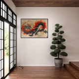 Japan Inspired: A Fiery Dragon - Premium Framed Poster - #wall_art_masterpiece#