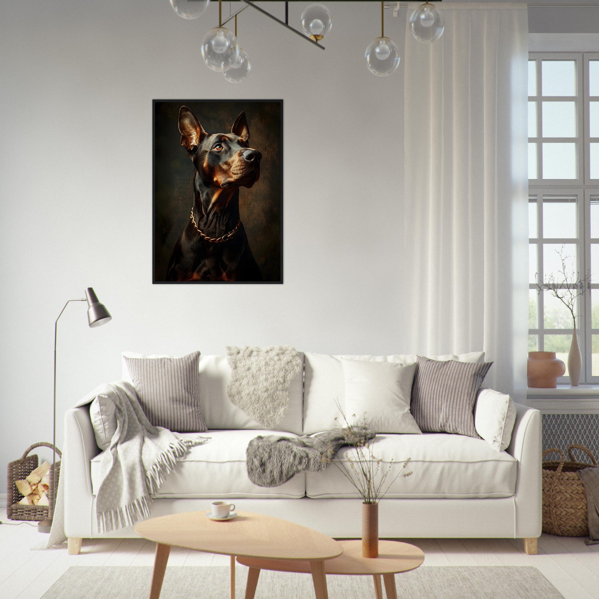 Renaissance - Inspired Doberman Portrait - Premium Framed Poster - #wall_art_masterpiece#