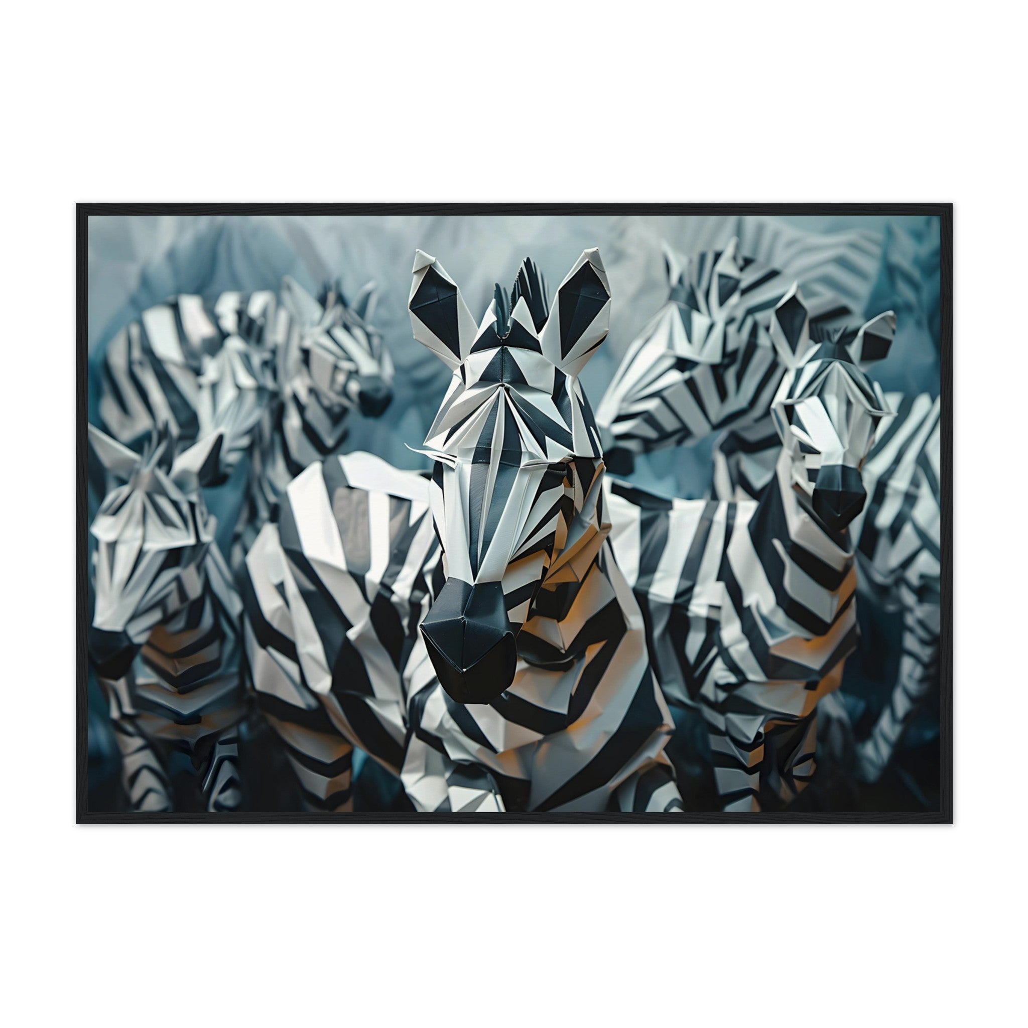 Origami Zebras - Premium Framed Poster - #wall_art_masterpiece#