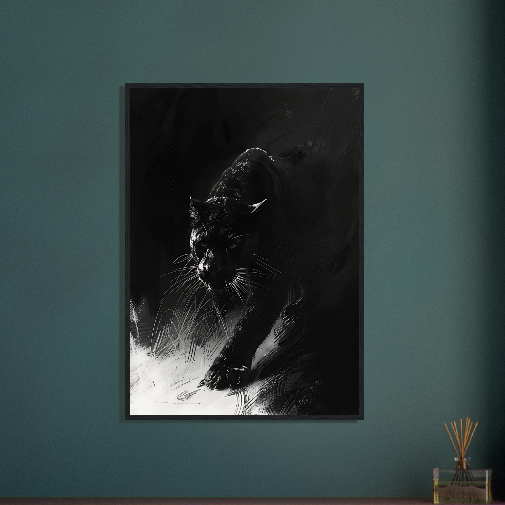 Black Panther Shadow Art - Premium Framed Poster - #wall_art_masterpiece#