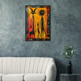 African Tribal Art: The 3 wise ones - Premium Framed Poster - #wall_art_masterpiece#