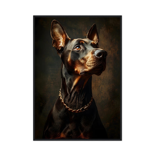 Renaissance - Inspired Doberman Portrait - Premium Framed Poster - #wall_art_masterpiece#