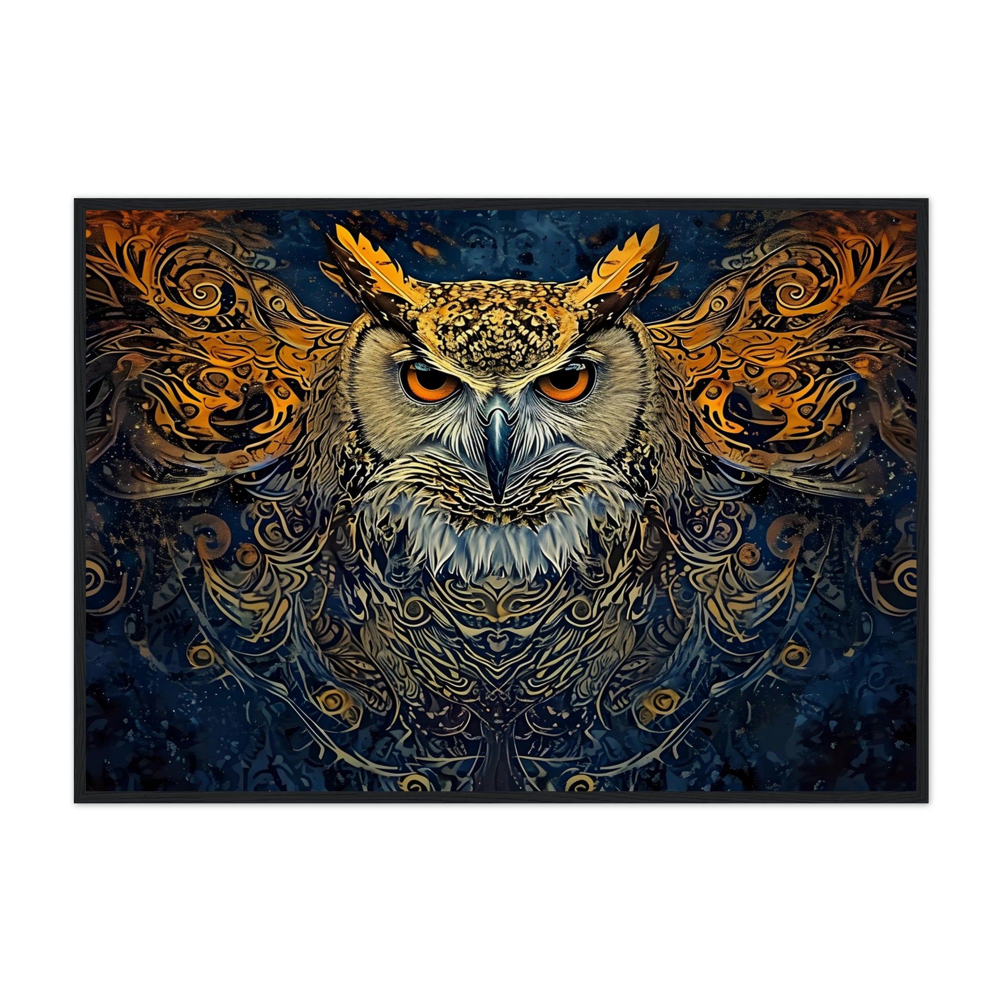 Nocturnal: Owl In Your Dreams - A Bird and The Sun - Premium Framed Poster - #wall_art_masterpiece#