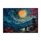 Samurai: on a Moonlit Night - Premium Framed Poster - #wall_art_masterpiece#