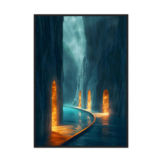 Surreal Art: Pathway to Prosperity - Premium Framed Poster - #wall_art_masterpiece#