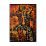 African Tribal Art: Abstract Giraffes - Premium Framed Poster - #wall_art_masterpiece#