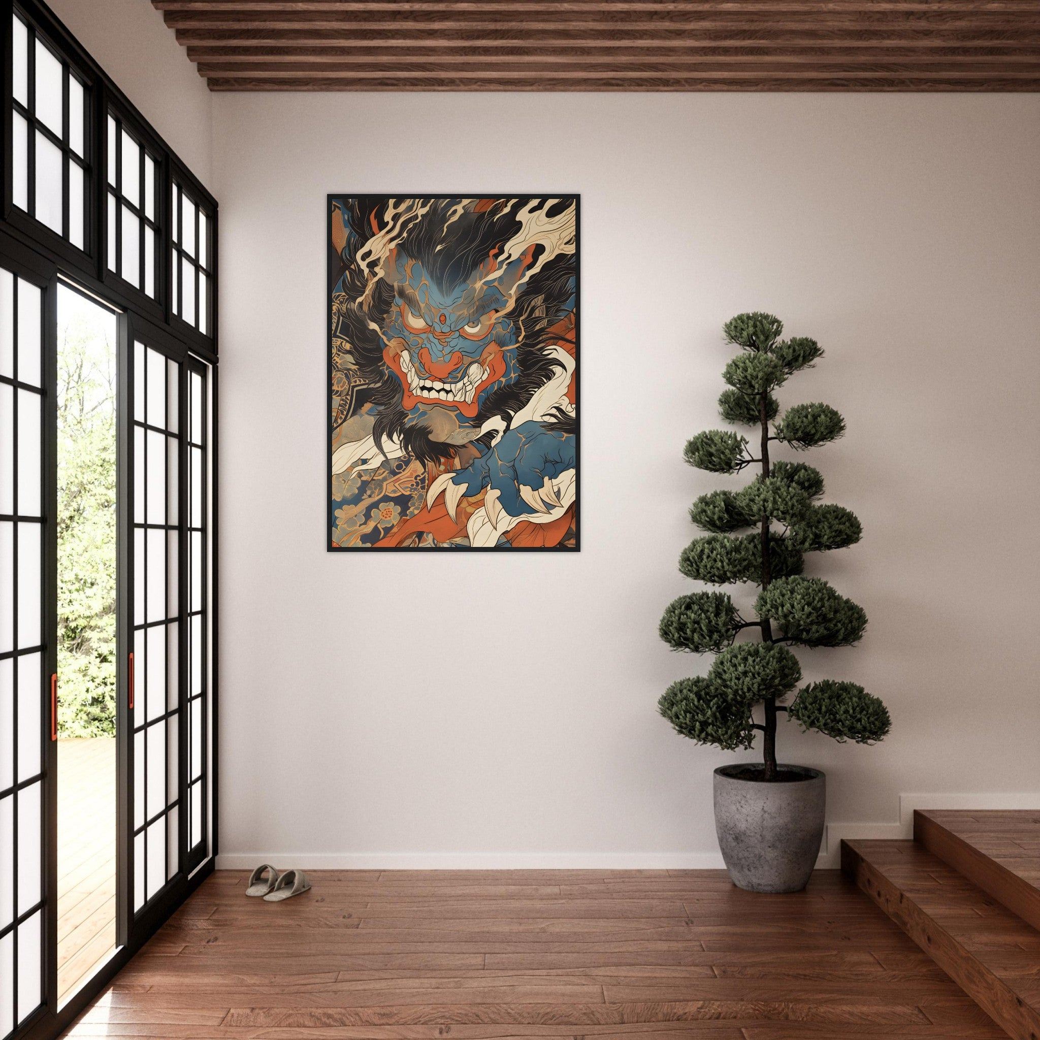 Utagawa Kuniyoshi Inspired: Oni - Premium Framed Poster - #wall_art_masterpiece#